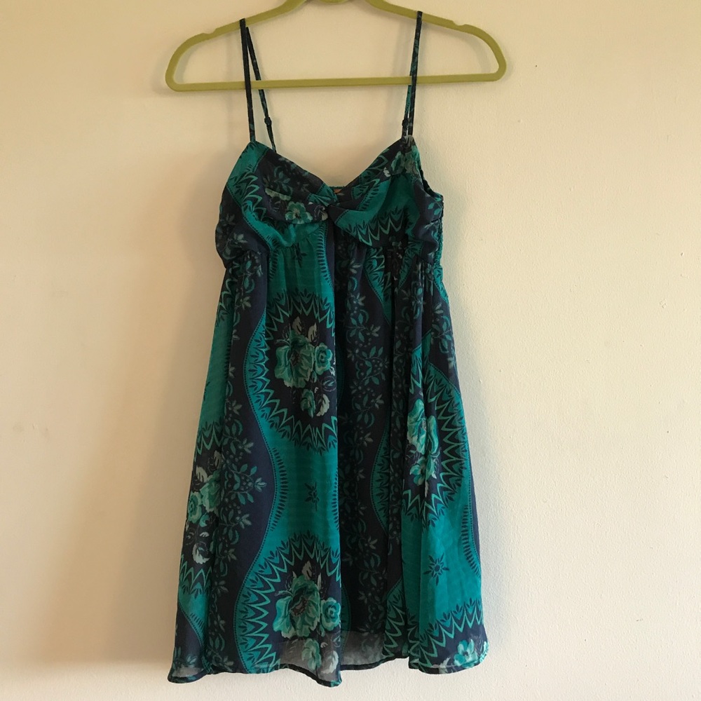 Gorgeous Free People dress blue green small
